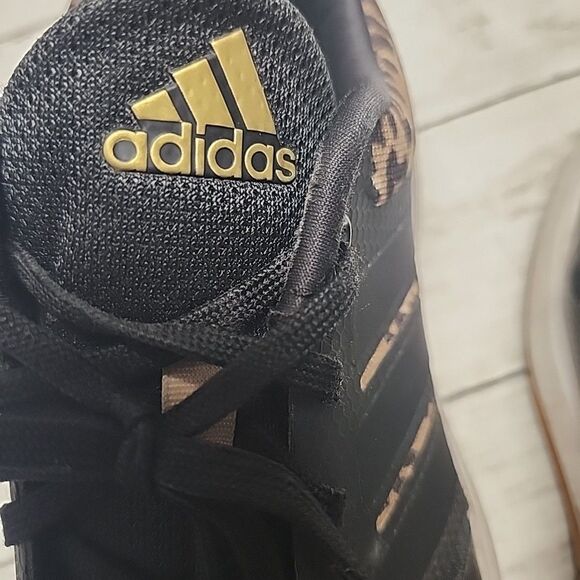 adidas RapidaSport Leopard Print Running Shoe Black Gold Metallic Women’s Size 6 - Picture 8 of 9